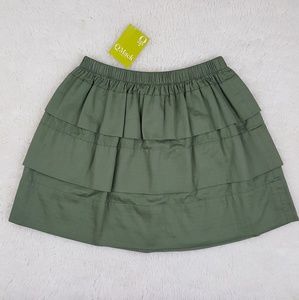 QMack Tiered A-Line Herringbone Cotton Skirt Sz S